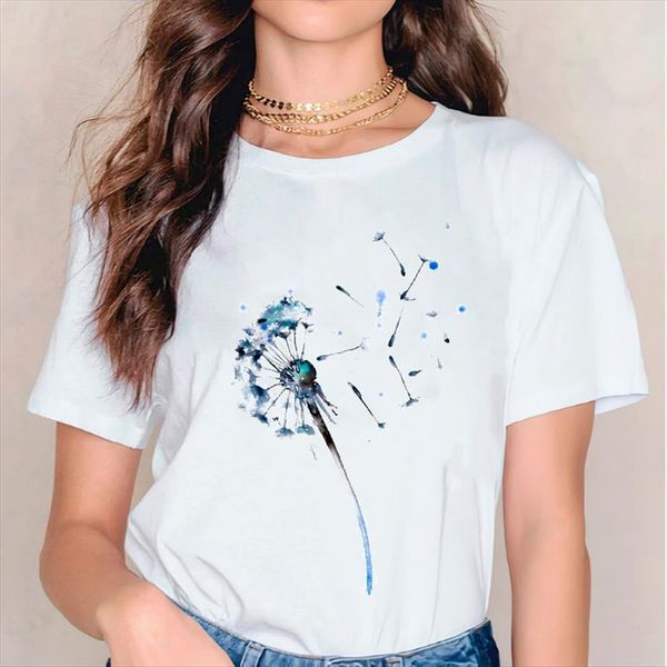 short sleeve dandelion watercolor women t shirt 90s graphic print lady female tee, White
short sleeve dandelion watercolor women t shirt 90s graphic print lady female tee, White