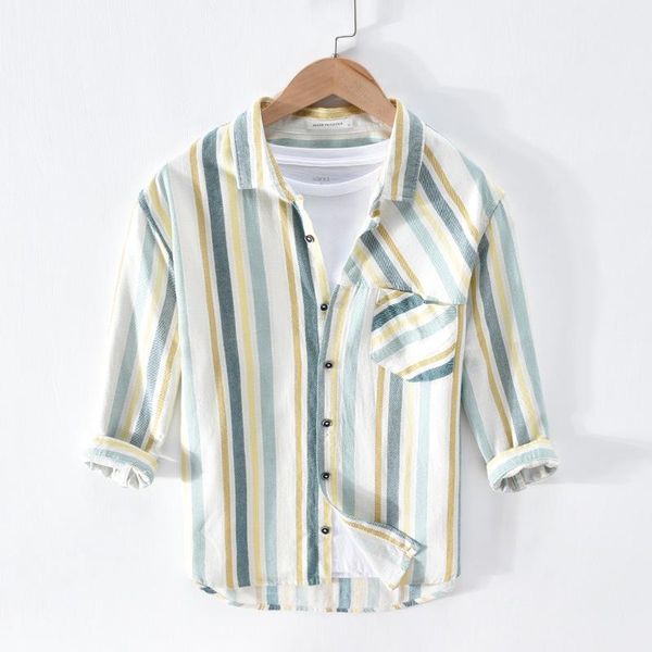 men's casual shirts 2060 summer youth energetic trendy classic striped cotton linen half sleeves handsome boyfriend loose men, White;black
men's casual shirts 2060 summer youth energetic trendy classic striped cotton linen half sleeves handsome boyfriend loose men, White;black