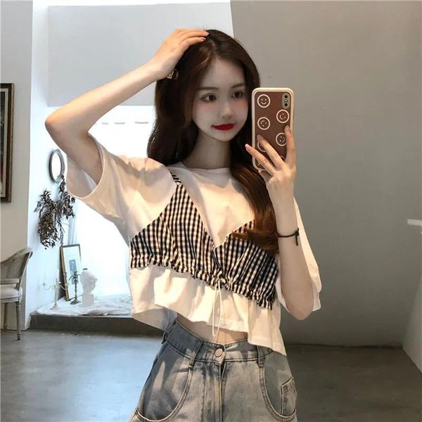 women's t-shirt student net red fake two suspender short sleeve summer dress hong kong fashion large size slim small crowd smart, White
women's t-shirt student net red fake two suspender short sleeve summer dress hong kong fashion large size slim small crowd smart, White