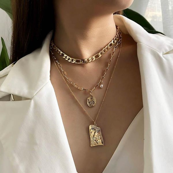 pendant necklaces punk exaggerated thick chain pearl lovers necklace for women multilayer irregular geometric colar jewelry gift, Silver
pendant necklaces punk exaggerated thick chain pearl lovers necklace for women multilayer irregular geometric colar jewelry gift, Silver