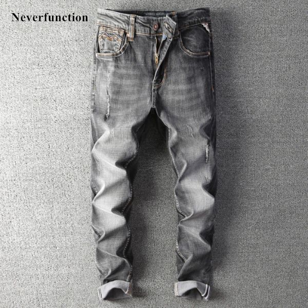 jeans men streetwear simple slim fit stretch hip hop cotton man small hole casual motorcycle joggers denim trousers, Blue
jeans men streetwear simple slim fit stretch hip hop cotton man small hole casual motorcycle joggers denim trousers, Blue