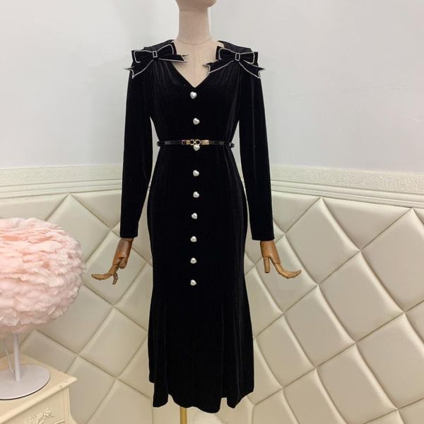 french love bow dress 1125 casual dresses, Black;gray
