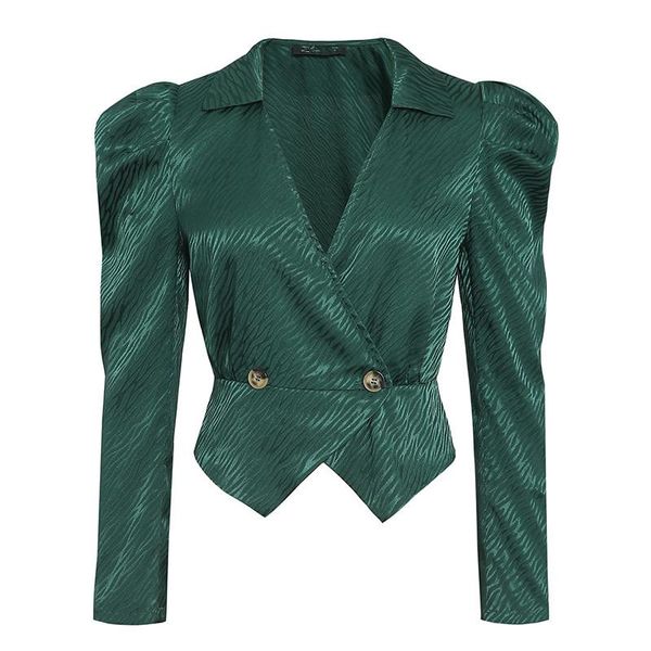 women's blouses & shirts sutimine vintage puff button women shirt mujer deep v neck green blouse wrap ol feminino blusas, White
women's blouses & shirts sutimine vintage puff button women shirt mujer deep v neck green blouse wrap ol feminino blusas, White