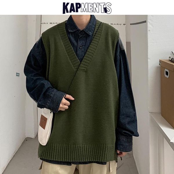 men's vests kapments men solid harajuku sweater vest pullover 2021 winter mens japanese streetwear knitted sweaters vintage, Black;white
men's vests kapments men solid harajuku sweater vest pullover 2021 winter mens japanese streetwear knitted sweaters vintage, Black;white