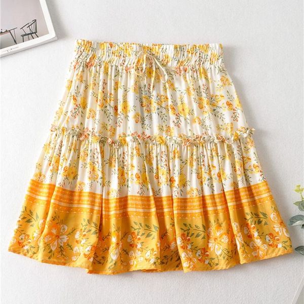 women's floral high-waisted skirt, drawstring elastic band, lotus lace print ladies short beach casual street wear skirts, Black
women's floral high-waisted skirt, drawstring elastic band, lotus lace print ladies short beach casual street wear skirts, Black