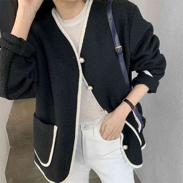 korean chic autumn vintage french pearl buttons loose tweed jacket coat women long sleeve casual woolen outwear mujer chaqueta 210514, Black;brown
korean chic autumn vintage french pearl buttons loose tweed jacket coat women long sleeve casual woolen outwear mujer chaqueta 210514, Black;brown