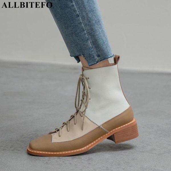 boots allbitefo soft natural genuine leather women heels shoes fashion casual ankle cross lace motocycle, Black
boots allbitefo soft natural genuine leather women heels shoes fashion casual ankle cross lace motocycle, Black