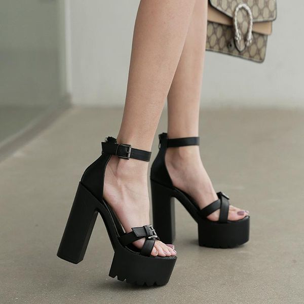 sandals muffin thick heeled women's shoes 2021 summer sole hate sky high 14cm super walk show night club, Black
sandals muffin thick heeled women's shoes 2021 summer sole hate sky high 14cm super walk show night club, Black