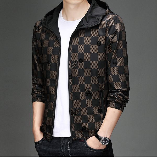 jacket spring and autumn young men's coat plaid brand printed hat zipper style korean slim fit, Black;brown
jacket spring and autumn young men's coat plaid brand printed hat zipper style korean slim fit, Black;brown