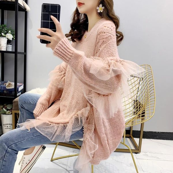 women's jackets autumn style bat sleeve lace stitching hem slit loose korean mid-length sweater, Black;brown
women's jackets autumn style bat sleeve lace stitching hem slit loose korean mid-length sweater, Black;brown