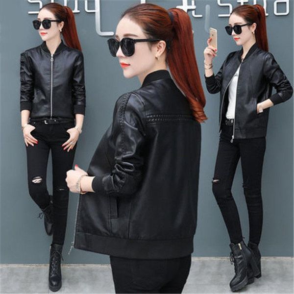 women's leather & faux fashion spring autumn jacket clothing 2021 plus velvet size winter female m619, Black
women's leather & faux fashion spring autumn jacket clothing 2021 plus velvet size winter female m619, Black
