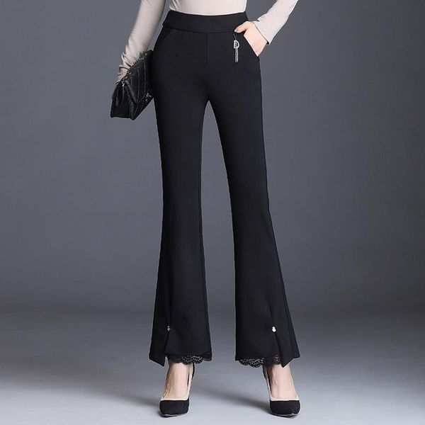 women fashion high waist splice lace black flare pants office lady plus size elegant slim casual formal bell bottom trouser 6889 women', Black;white
women fashion high waist splice lace black flare pants office lady plus size elegant slim casual formal bell bottom trouser 6889 women', Black;white