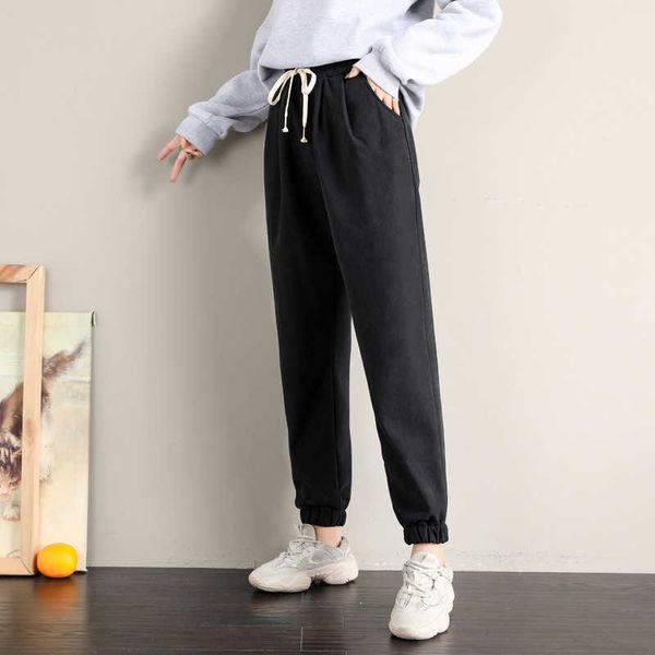 winter fleece elastic waist sweatpants women's wide legs loose plus size warm thickening lace-up long trousers 210607, Black;white
winter fleece elastic waist sweatpants women's wide legs loose plus size warm thickening lace-up long trousers 210607, Black;white