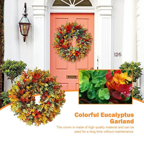 decorative flowers & wreaths autumn eucalyptus wreath - artificial leaves wreath, front door thanksgiving rustic mixed f
decorative flowers & wreaths autumn eucalyptus wreath - artificial leaves wreath, front door thanksgiving rustic mixed f