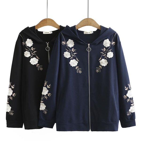 women's jackets harajuku woman coat spring autumn long sleeve zipper embroidery women jacket, Black;brown
women's jackets harajuku woman coat spring autumn long sleeve zipper embroidery women jacket, Black;brown