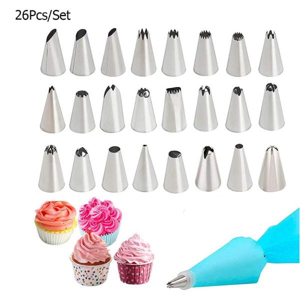 baking & pastry tools 26pcs/set reusable silicone bag tip nozzle icing piping cream cup cake fondant mold for decorating
baking & pastry tools 26pcs/set reusable silicone bag tip nozzle icing piping cream cup cake fondant mold for decorating