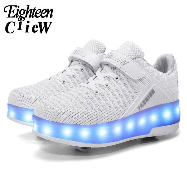 size 29-40 glowing sneakers usb charging girls led shoes white rollers for boys children's with two wheels, Black;red
size 29-40 glowing sneakers usb charging girls led shoes white rollers for boys children's with two wheels, Black;red