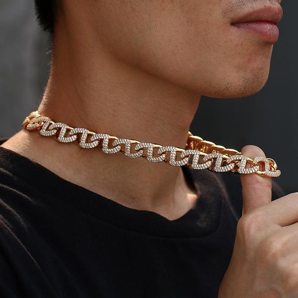 design hip hop iced out bling full pave rhinstones chain for men's necklace personality cz miami cuban chains gifts, Silver
design hip hop iced out bling full pave rhinstones chain for men's necklace personality cz miami cuban chains gifts, Silver