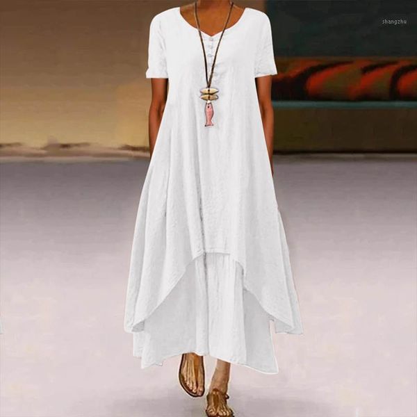 casual dresses summer women long dress plus size short sleeve o neck elegant for clothing vestidos mujer verano 2021, Black;gray
casual dresses summer women long dress plus size short sleeve o neck elegant for clothing vestidos mujer verano 2021, Black;gray