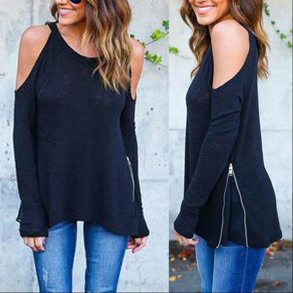 spring autumn cold shoulder women shirts long sleeve casual pullover loose zipper s xl, White
spring autumn cold shoulder women shirts long sleeve casual pullover loose zipper s xl, White