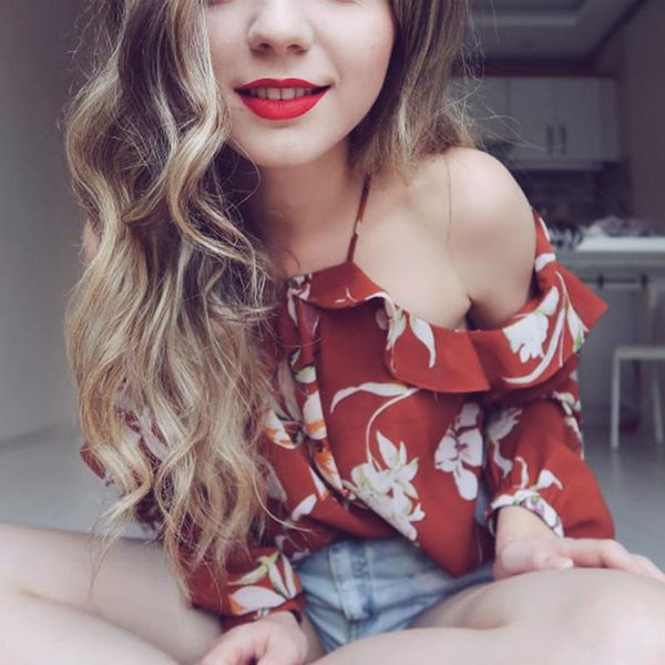 women's blouses & shirts womens ruffles flower printing summer retro floral print open shoulder long sleeve, White
women's blouses & shirts womens ruffles flower printing summer retro floral print open shoulder long sleeve, White