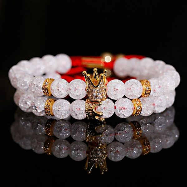 fashion white crystal beads couple bracelet men classic cz crown&queen charm macrame bracelet women jewelry, Black
fashion white crystal beads couple bracelet men classic cz crown&queen charm macrame bracelet women jewelry, Black