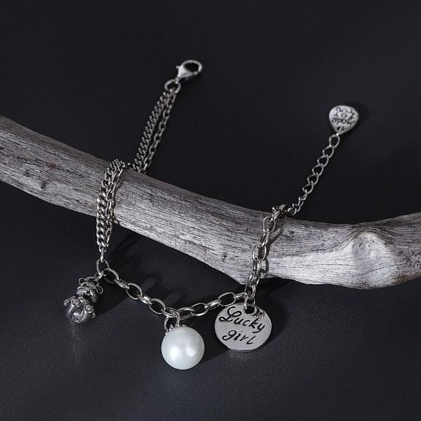 link, chain s925 sterling silver animal pearl multi- pendant personality multi-layer temperament bracelet european and american ins, Black
link, chain s925 sterling silver animal pearl multi- pendant personality multi-layer temperament bracelet european and american ins, Black