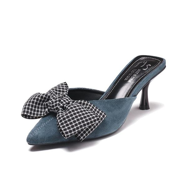 slippers butterfly knot high heel women flock pointed toe mules shoes summer elegant outdoor sandals, Black
slippers butterfly knot high heel women flock pointed toe mules shoes summer elegant outdoor sandals, Black