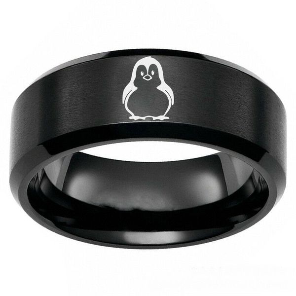 cute penguin logo stainless steel rings band men&women's gift jewelry size 6-13, Silver
cute penguin logo stainless steel rings band men&women's gift jewelry size 6-13, Silver