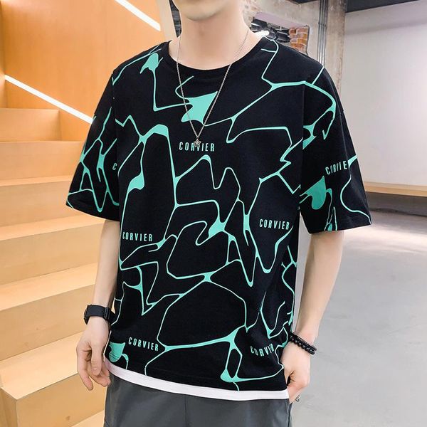 men's t-shirts summer short sleeve t-shirt cotton loose fashion cartoon half, White;black
men's t-shirts summer short sleeve t-shirt cotton loose fashion cartoon half, White;black