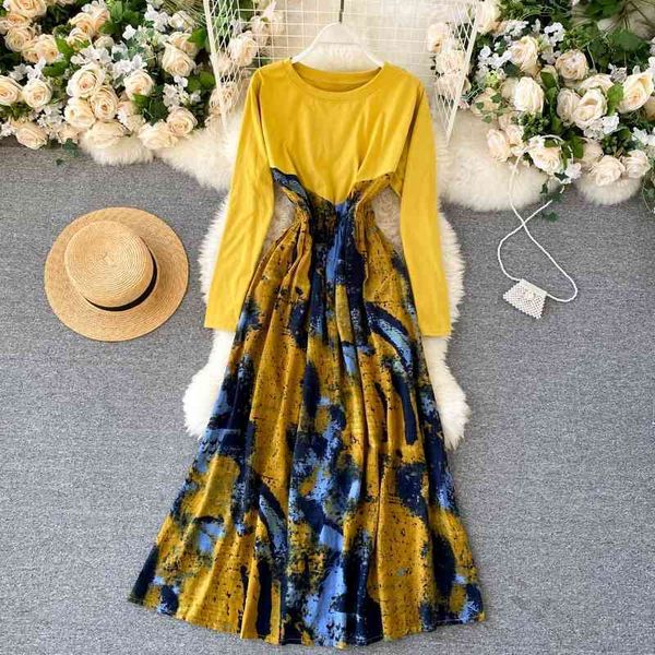 autumn women's yellow patchwork maxi dress elegant round neck long sleeve vintage long dresses bohemian fashion vestidos 210325, Black;gray
autumn women's yellow patchwork maxi dress elegant round neck long sleeve vintage long dresses bohemian fashion vestidos 210325, Black;gray