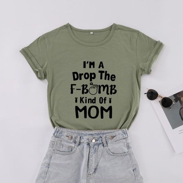 women's t-shirt drop the f-bomb kind of i' mom tshirt funny graphic mama women kawaii short sleeve tees cotton o neck mother shir, White
women's t-shirt drop the f-bomb kind of i' mom tshirt funny graphic mama women kawaii short sleeve tees cotton o neck mother shir, White