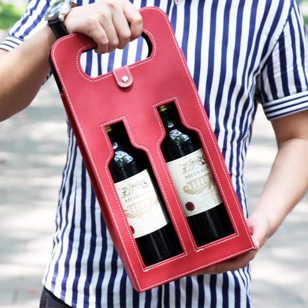 gift wrap 1 pcs high-end leather fashion wine packaging bag hollow out two bottles christmas and year
gift wrap 1 pcs high-end leather fashion wine packaging bag hollow out two bottles christmas and year