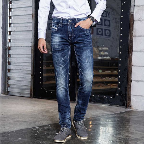 men's jeans fashion streetwear men retro blue elastic slim fit distressed ripped denim trousers vintage designer hip hop cotton pa
men's jeans fashion streetwear men retro blue elastic slim fit distressed ripped denim trousers vintage designer hip hop cotton pa