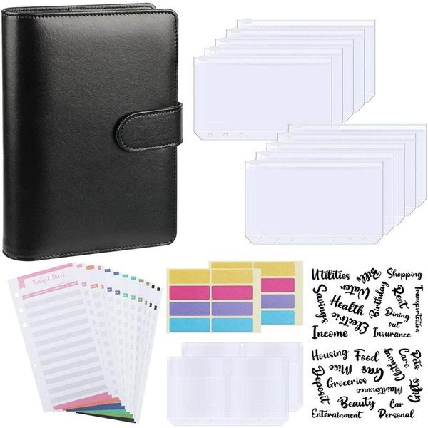 gift wrap budget binder, a6 pu leather notebook planner organizer refillable 6 ring binder cover letter sticker labels
gift wrap budget binder, a6 pu leather notebook planner organizer refillable 6 ring binder cover letter sticker labels