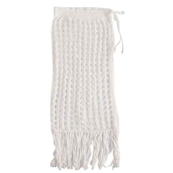 women's swimwear p8db women high waist hollow out crochet knit maxi skirt tassel split beach cover ups, White;black
women's swimwear p8db women high waist hollow out crochet knit maxi skirt tassel split beach cover ups, White;black