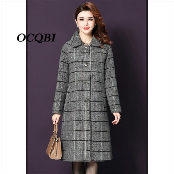 women's wool & blends winter coat women 2021 long plus size elegant vintage fashion plaid korean, Black
women's wool & blends winter coat women 2021 long plus size elegant vintage fashion plaid korean, Black