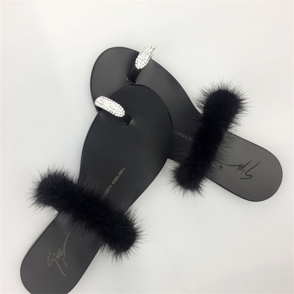gz flat heel bottom diamond buckle leather mink fur toe women slippers leisure vacation beach shoes flip flop, Black
gz flat heel bottom diamond buckle leather mink fur toe women slippers leisure vacation beach shoes flip flop, Black