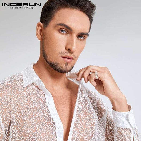 men's casual shirts 2021 men's white long sleeve incerun see-throughed solid color blouse party nightclub camisa s-5xl, White;black
men's casual shirts 2021 men's white long sleeve incerun see-throughed solid color blouse party nightclub camisa s-5xl, White;black