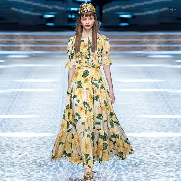 two piece dress designer summer skirts suit women's slash neck elasticity flower print +long printed skirt vacation sets mm04, White
two piece dress designer summer skirts suit women's slash neck elasticity flower print +long printed skirt vacation sets mm04, White