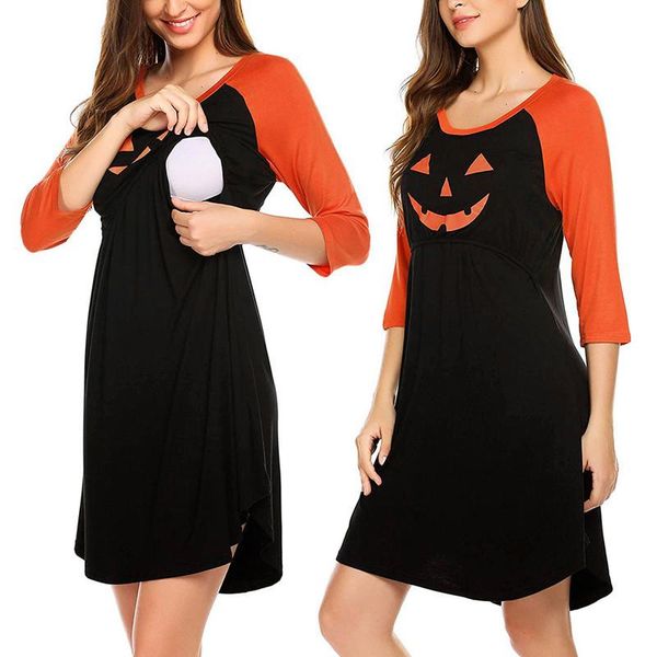 maternity dresses halloween dress pumpkin printed pregnancy nursing breastfeeding cotton pregnant gown for women plus size, White
maternity dresses halloween dress pumpkin printed pregnancy nursing breastfeeding cotton pregnant gown for women plus size, White