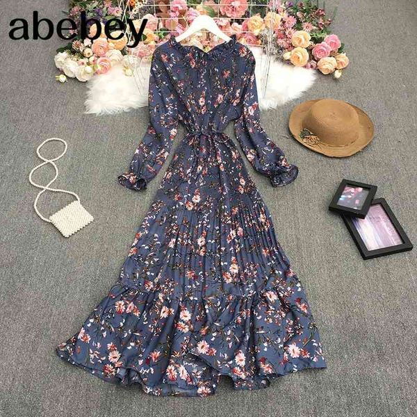 summer vintage temperament o-neck long sleeve dress high waist pleated waist ruffles floral dress 210715, Black;gray
summer vintage temperament o-neck long sleeve dress high waist pleated waist ruffles floral dress 210715, Black;gray