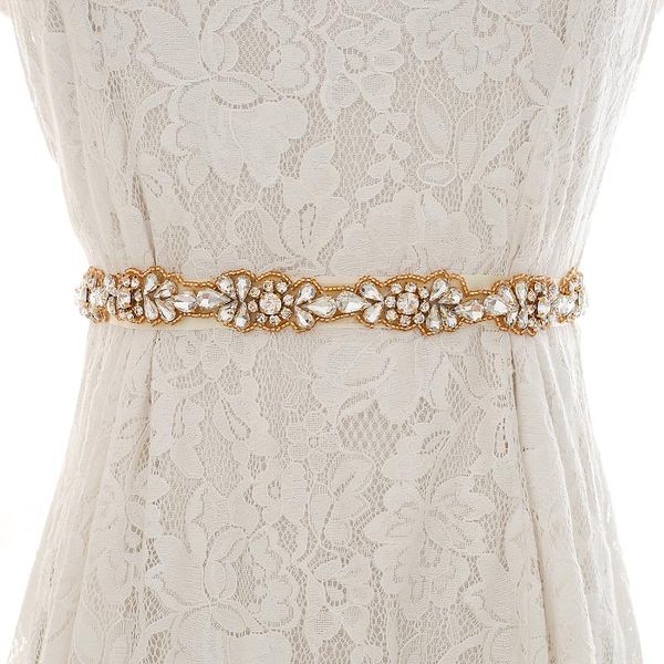 wedding sashes sesthfar gold bridal belt crystal dress thin rhinestones sash for accessories, White
wedding sashes sesthfar gold bridal belt crystal dress thin rhinestones sash for accessories, White