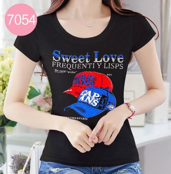 women's t-shirt woman summer diamonds tshirt women lace rhinestone lady t shirt camisetas mujer printing womens t-shirts fashion, White
women's t-shirt woman summer diamonds tshirt women lace rhinestone lady t shirt camisetas mujer printing womens t-shirts fashion, White