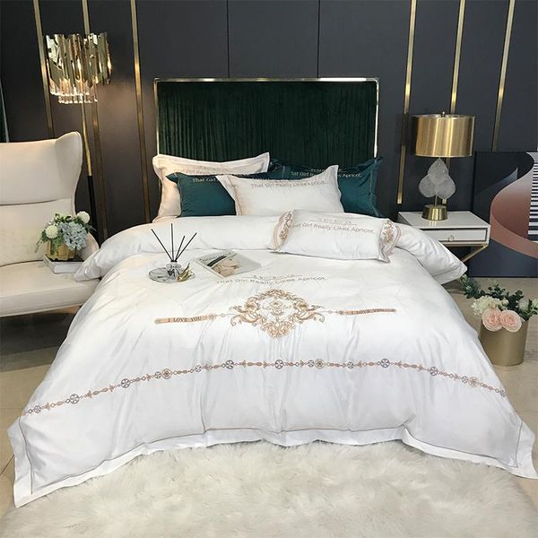 luxury satin jacquard silk cotton embroidery bedding set king double duvet cover bed linen pillowcases home textile sets
luxury satin jacquard silk cotton embroidery bedding set king double duvet cover bed linen pillowcases home textile sets