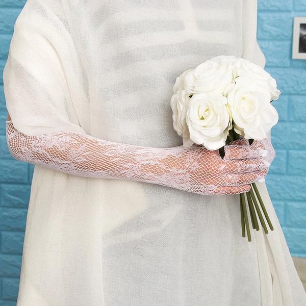 five fingers gloves 1 pairs women lace long full finger tulle elegant etiquette stretchy sheers mesh party wedding accessories, Blue;gray
five fingers gloves 1 pairs women lace long full finger tulle elegant etiquette stretchy sheers mesh party wedding accessories, Blue;gray
