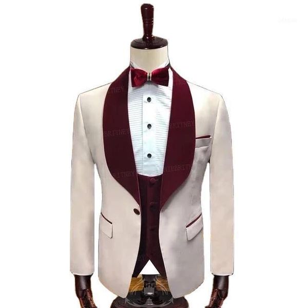 men's suits & blazers one button men burgundy lapel costume homme fashion wedding party 3 pcs groom prom blazer terno masculino, White;black
men's suits & blazers one button men burgundy lapel costume homme fashion wedding party 3 pcs groom prom blazer terno masculino, White;black