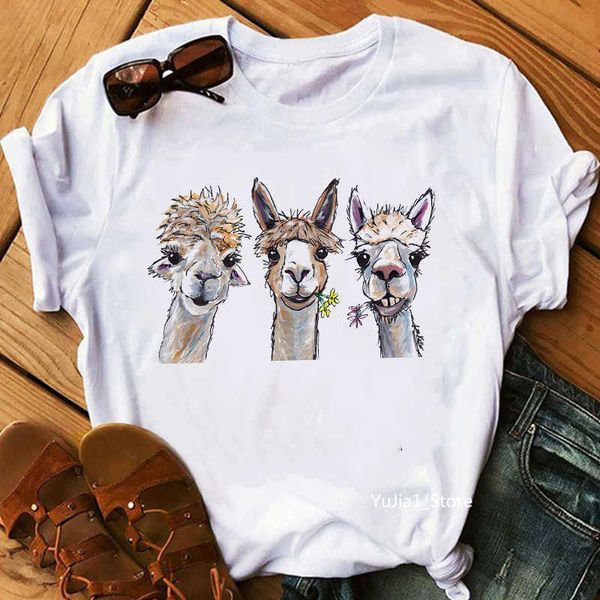 female t-shirt harajuku kawaii alpacas animal print funny t shirts women summer white camiseta mujer casual tshirt clothes x0527
female t-shirt harajuku kawaii alpacas animal print funny t shirts women summer white camiseta mujer casual tshirt clothes x0527