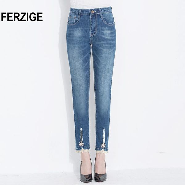 women's jeans ferzige 2021 high waist straight slim fit stretch lace designer hand beads ladies trousers denim pants femme, Blue
women's jeans ferzige 2021 high waist straight slim fit stretch lace designer hand beads ladies trousers denim pants femme, Blue