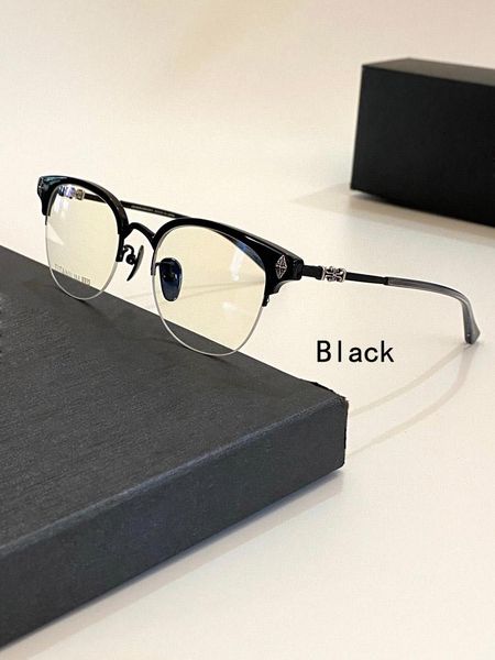 fashion sunglasses frames half frame design pure titanium light punk personality women's prescription glasses retro trend tang, Black
fashion sunglasses frames half frame design pure titanium light punk personality women's prescription glasses retro trend tang, Black